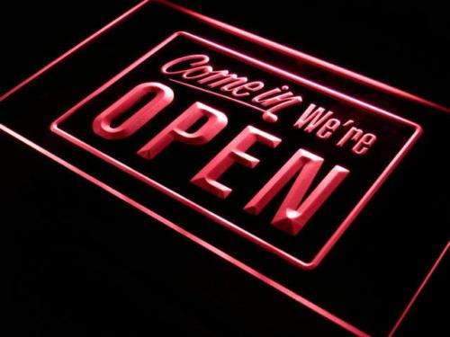 Come In We're Open LED Light Sign - LED Gift Works