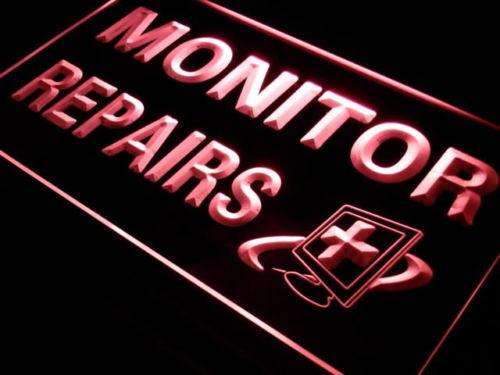 Computer Monitor Repairs LED Light Sign - LED Gift Works