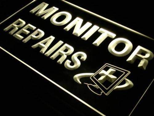 Computer Monitor Repairs LED Light Sign - LED Gift Works
