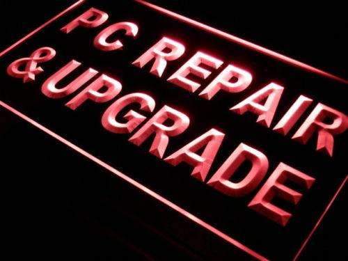 Computer PC Repair and Upgrade LED Light Sign - LED Gift Works