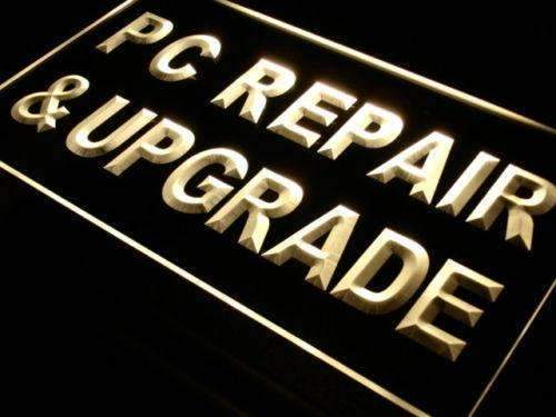 Computer PC Repair and Upgrade LED Light Sign - LED Gift Works