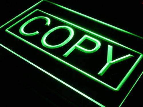 Copying Services Copy LED Light Sign - LED Gift Works