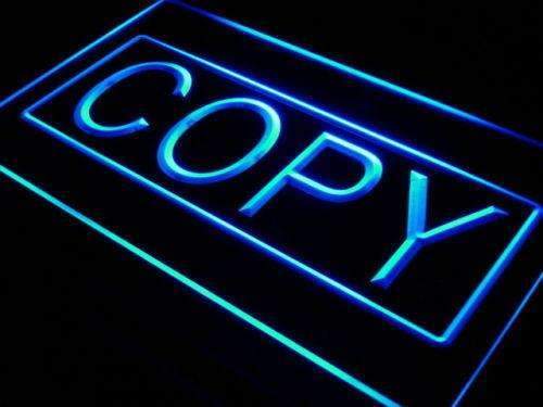 Copying Services Copy LED Light Sign - LED Gift Works
