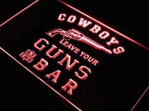 Cowboys Leave Guns Bar II LED Light Sign - Way Up Gifts