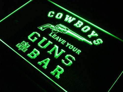 Cowboys Leave Guns Bar II LED Light Sign - Way Up Gifts