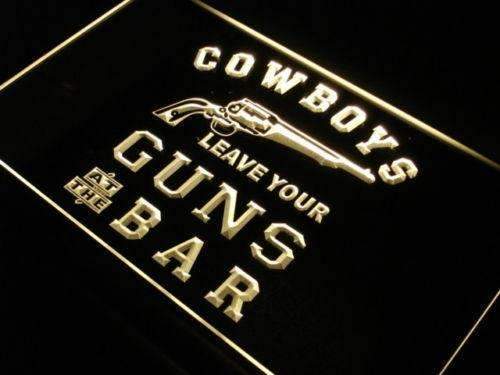 Cowboys Leave Guns Bar II LED Light Sign - LED Gift Works
