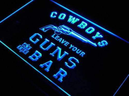 Cowboys Leave Guns Bar II LED Light Sign - Way Up Gifts