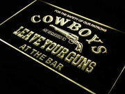 Cowboys Leave Guns Bar LED Light Sign - LED Gift Works