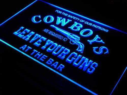 Cowboys Leave Guns Bar LED Light Sign - Way Up Gifts