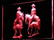 Cowboys Riding Horses LED Light Sign - LED Gift Works