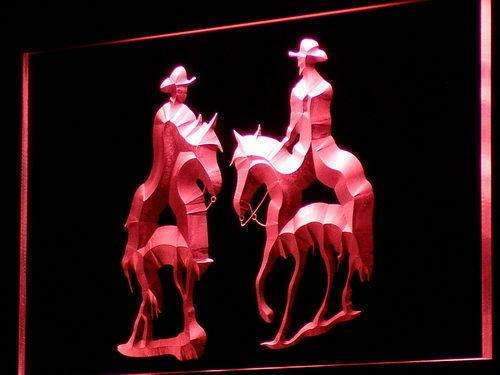 Cowboys Riding Horses LED Light Sign - LED Gift Works