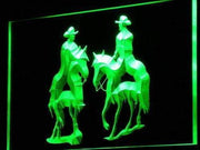 Cowboys Riding Horses LED Light Sign - LED Gift Works