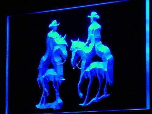 Cowboys Riding Horses LED Light Sign - Way Up Gifts