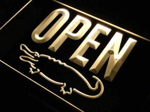 Crocodile Display Open LED Light Sign - LED Gift Works