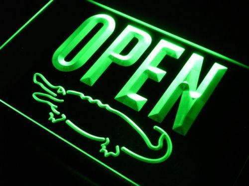 Crocodile Display Open LED Light Sign - LED Gift Works