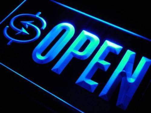 Currency Exchange Open LED Light Sign - LED Gift Works