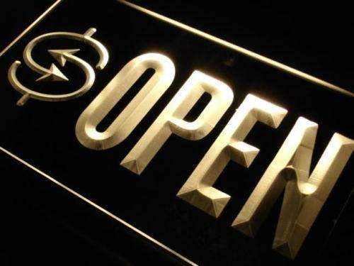 Currency Exchange Open LED Light Sign - Way Up Gifts