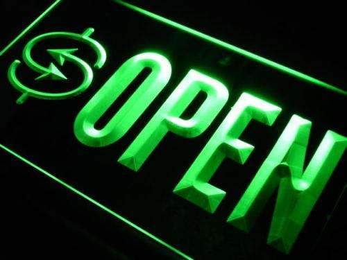 Currency Exchange Open LED Light Sign - LED Gift Works