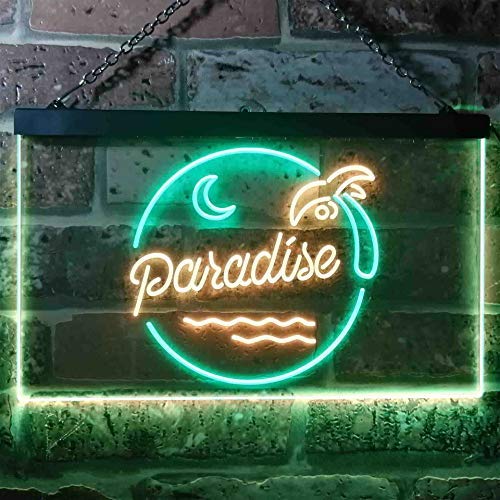 Beach Palm Tree Paradise Island LED Light Sign - Way Up Gifts