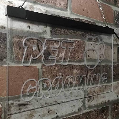Paw Print Pet Grooming LED Light Sign - LED Gift Works