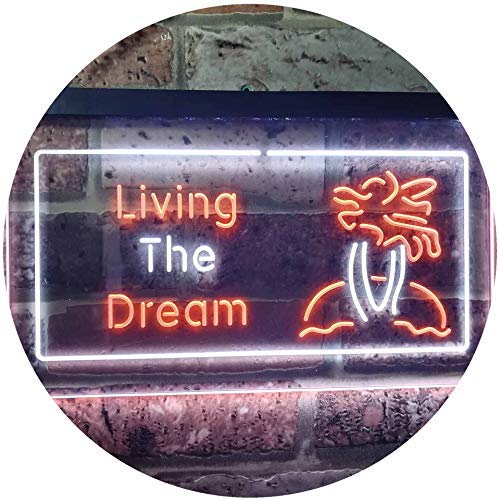 Paradise Island Living The Dream LED Light Sign - Way Up Gifts