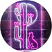 Cactus Wolf Coyote Howling Full Moon LED Light Sign - Way Up Gifts