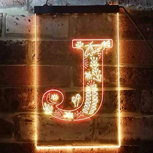 Family Name Letter J Monogram Initial LED Light Sign - Way Up Gifts