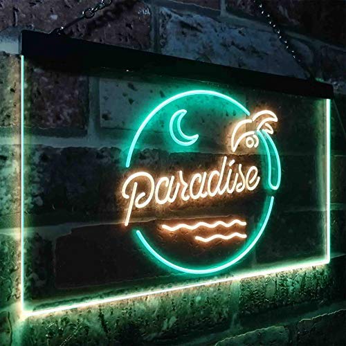 Beach Palm Tree Paradise Island LED Light Sign - Way Up Gifts
