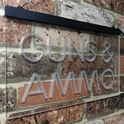 Guns Ammo LED Light Sign - LED Gift Works
