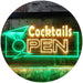 Bar Cocktails Open LED Light Sign - Way Up Gifts