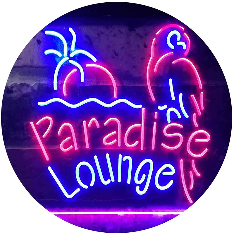 Parrot Paradise Lounge Bar LED Light Sign - LED Gift Works