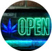 Open Medical Marijuana Leaf LED Light Sign - Way Up Gifts