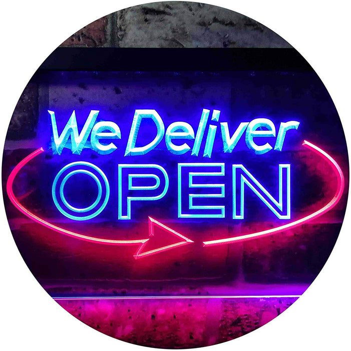 Open Delivery We Deliver LED Light Sign - Way Up Gifts