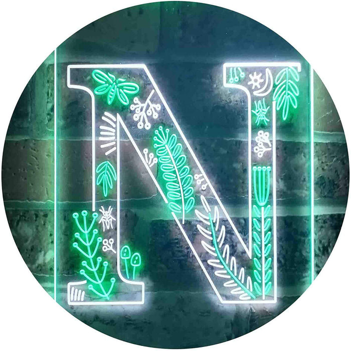 Family Name Letter N Monogram Initial LED Light Sign - Way Up Gifts