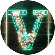 Family Name Letter V Monogram Initial LED Light Sign - LED Gift Works