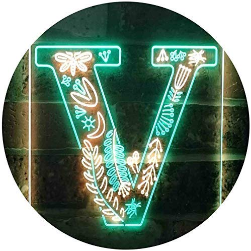 Family Name Letter V Monogram Initial LED Light Sign - LED Gift Works