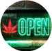Open Medical Marijuana Leaf LED Light Sign - Way Up Gifts