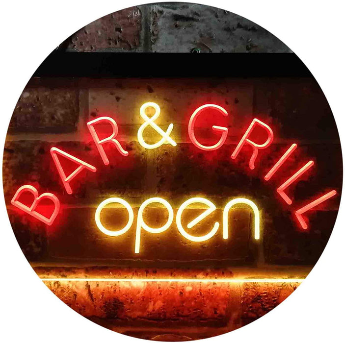 Bar & Grill Restaurant Open LED Light Sign - Way Up Gifts
