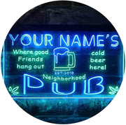 Personalized Neighborhood Pub Bar LED Light Sign - LED Gift Works