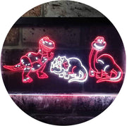 Dinosaur T Rex Triceratops Night Light Kids Bedroom Decor LED Light Sign - LED Gift Works