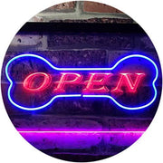 Open Dog Bone Grooming Pet Shop LED Light Sign - LED Gift Works