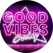 Good Vibes Only Triangle LED Light Sign - LED Gift Works