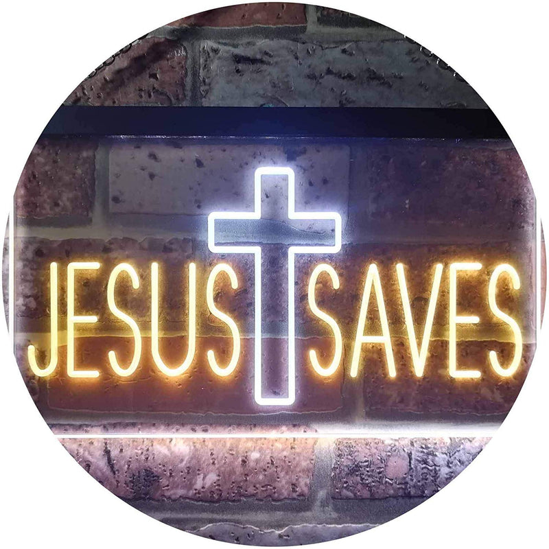 Cross Jesus Saves LED Light Sign - LED Gift Works