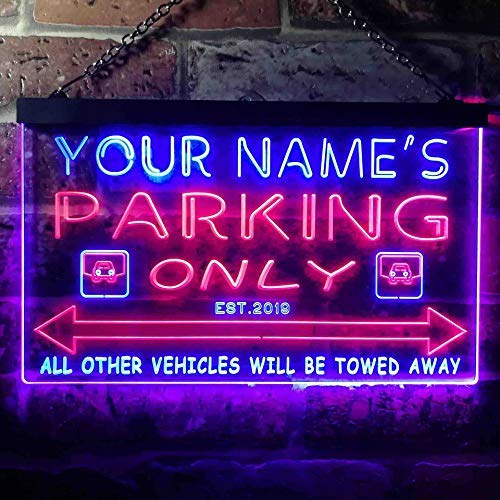 Personalized Parking Only LED Light Sign - LED Gift Works