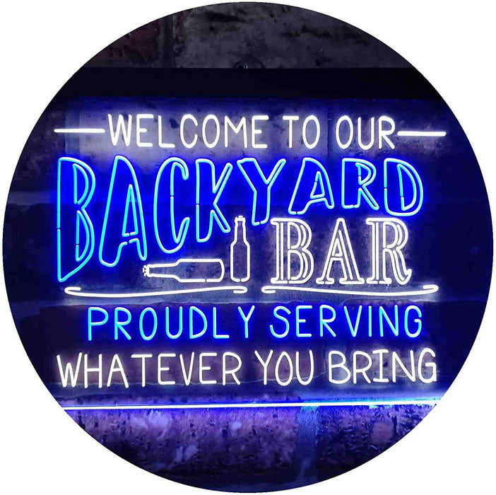 Backyard Bar Welcome Home Bar LED Light Sign - Way Up Gifts