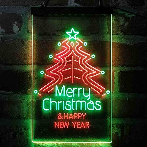 Merry Christmas Happy New Year LED Light Sign - LED Gift Works