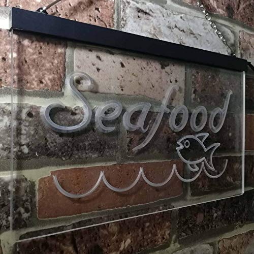 Fish Seafood Restaurant LED Light Sign - Way Up Gifts