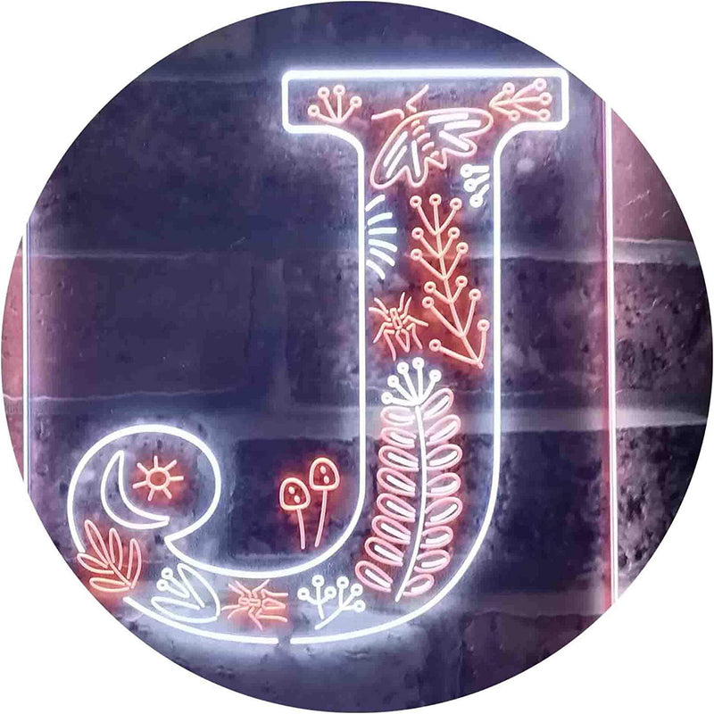 Family Name Letter J Monogram Initial LED Light Sign - LED Gift Works