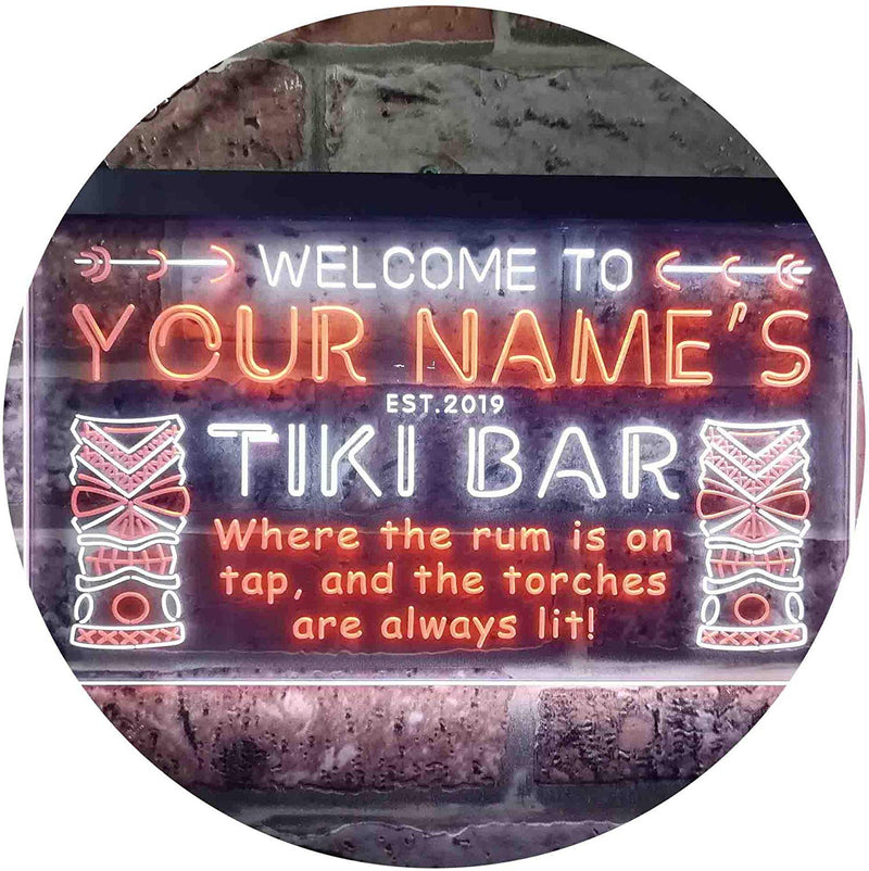 Personalized Tiki Bar LED Light Sign - LED Gift Works
