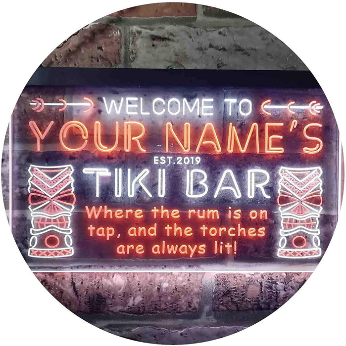 Personalized Tiki Bar LED Light Sign - Way Up Gifts